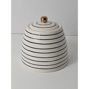 Thyme & Table Sugar Bowl  w/lid- stripe pattern